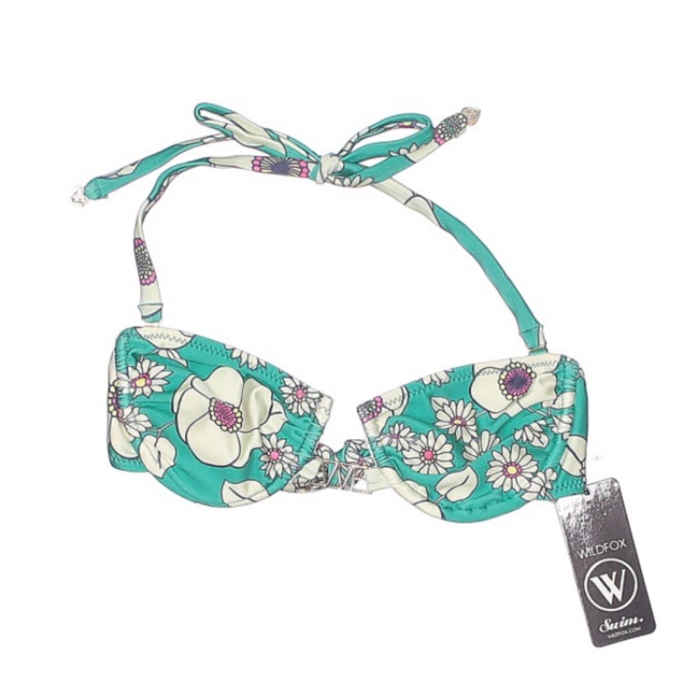 NWT WILDFOX Sixties Floral Bikini Halter Top S